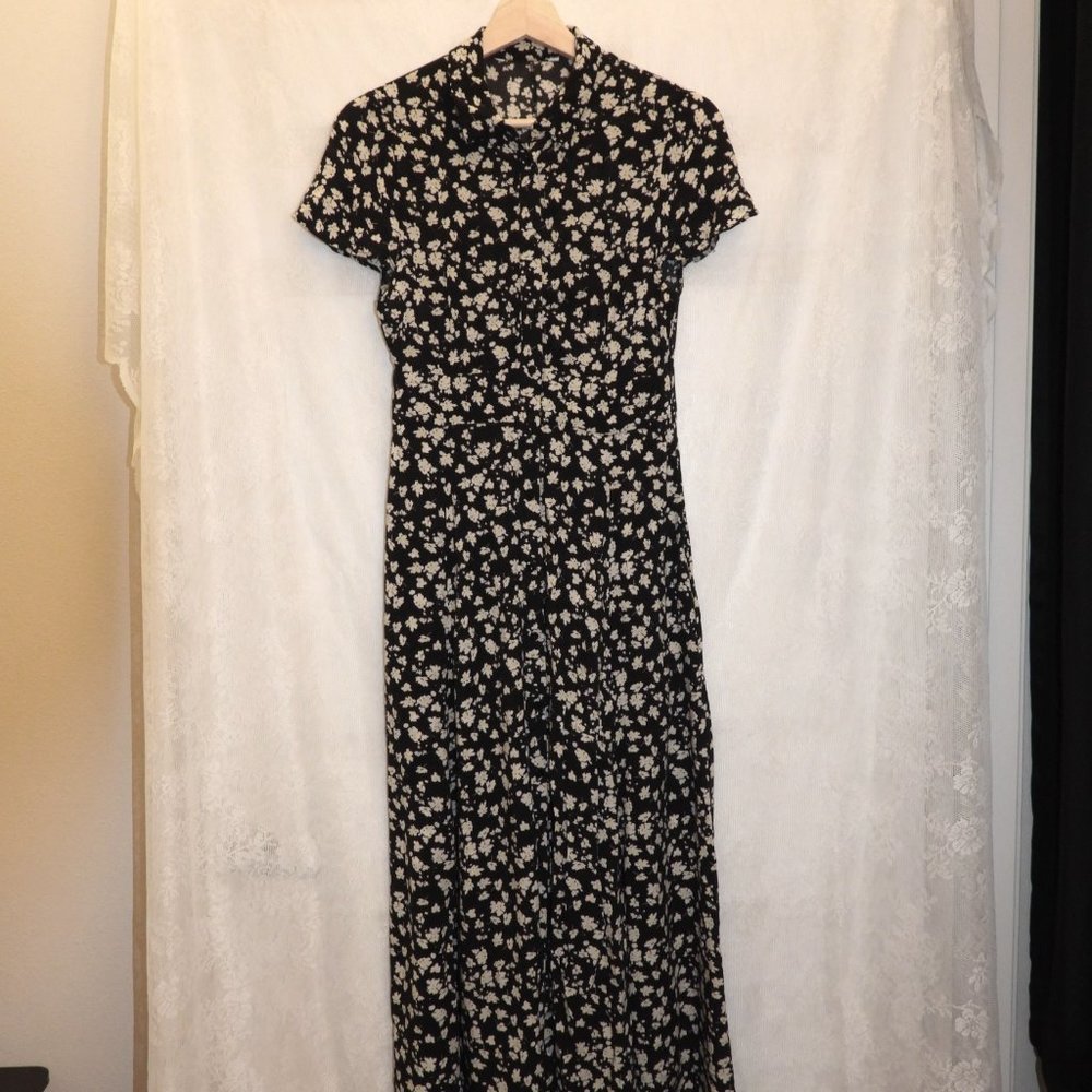 [SOLD] Zara Print Cotton Maxi Button Down Dress - S